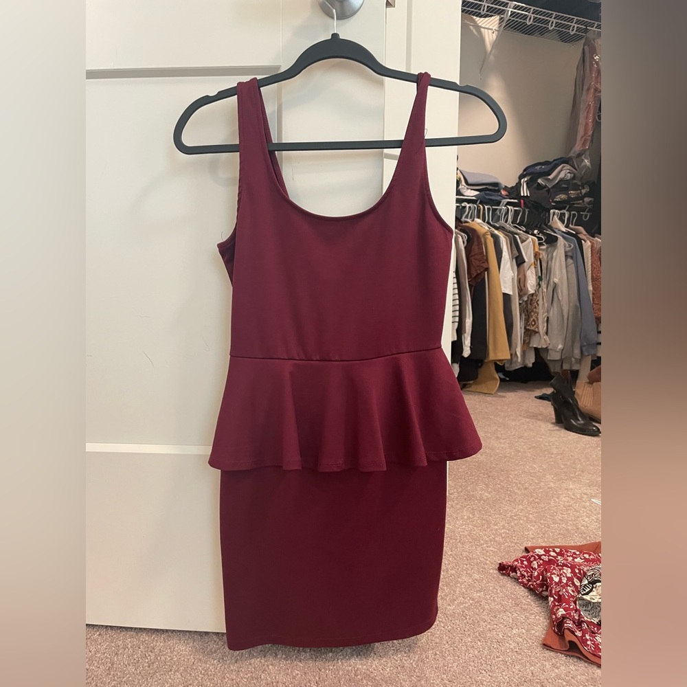 Dark red dress ambiance apparel